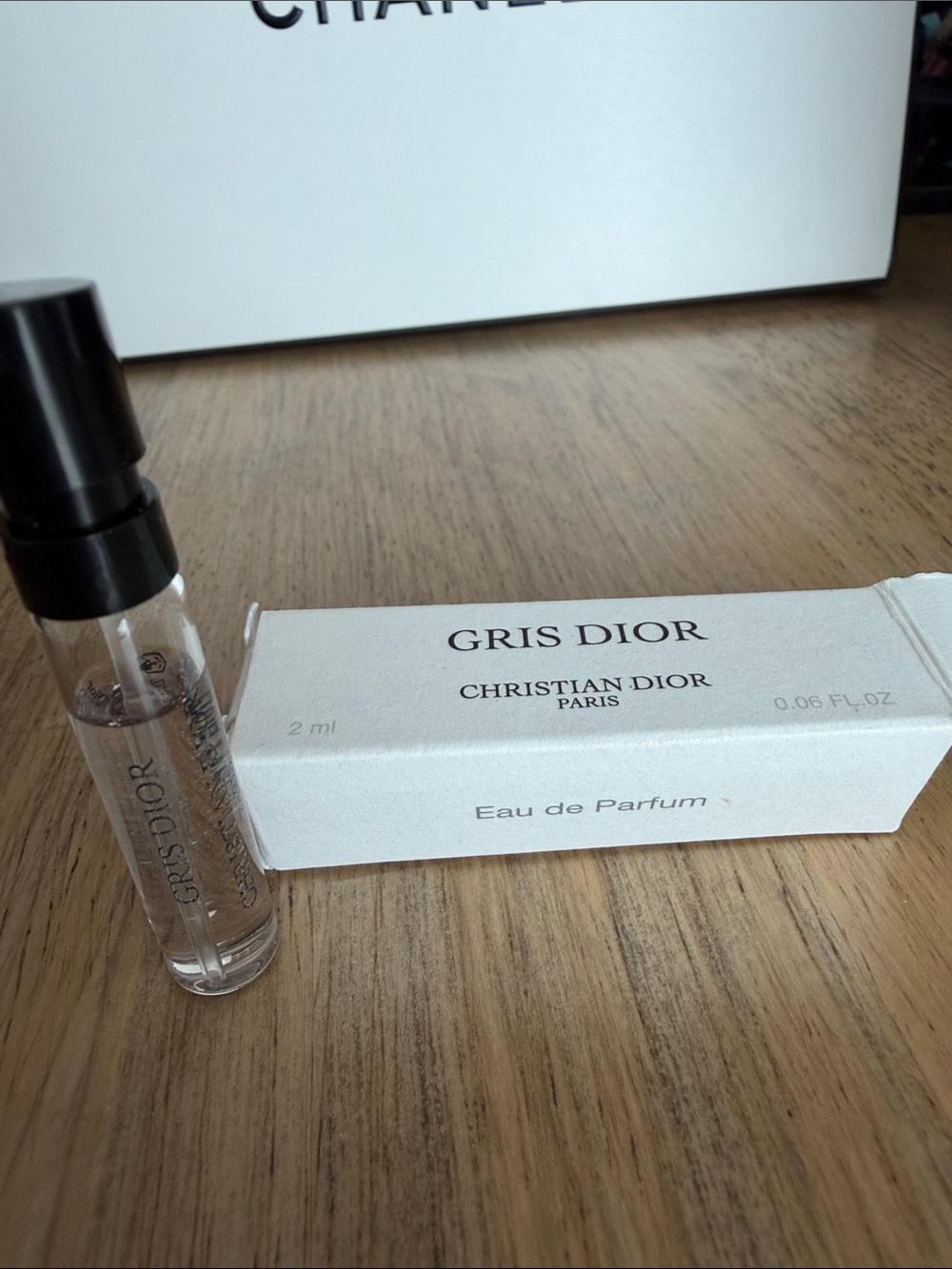 Dior Gris Dior Sample Spray — Clear with Black Cap